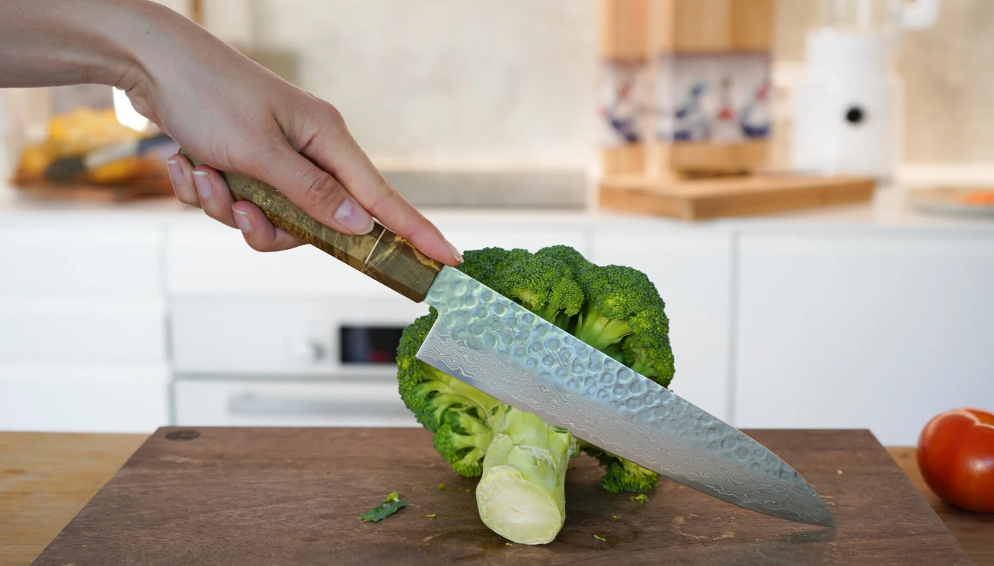 Sakai Kyuba KYU Chef’s Knife 19cm – Santoku – Olive Green