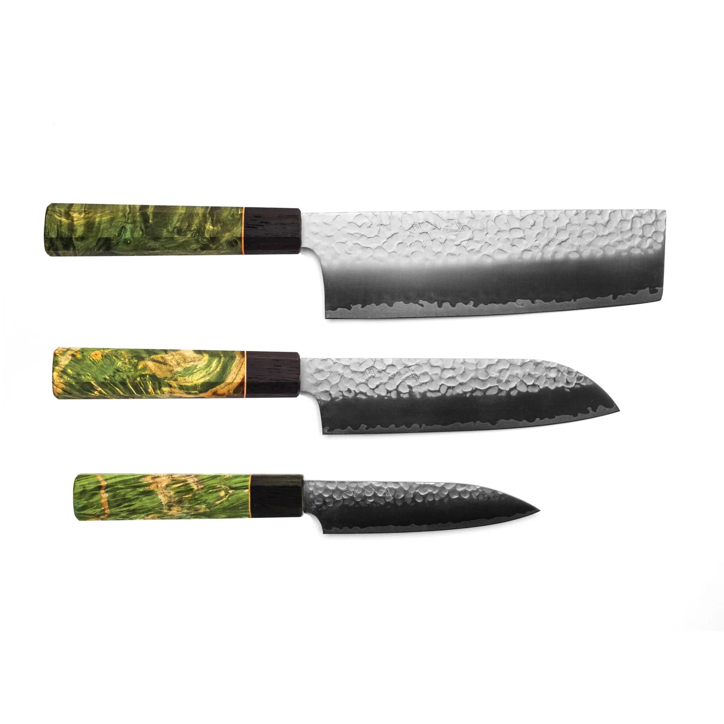 Seki Kyuba KATA Knife Set (Santoku Nakiri Petty) – Olive Green
